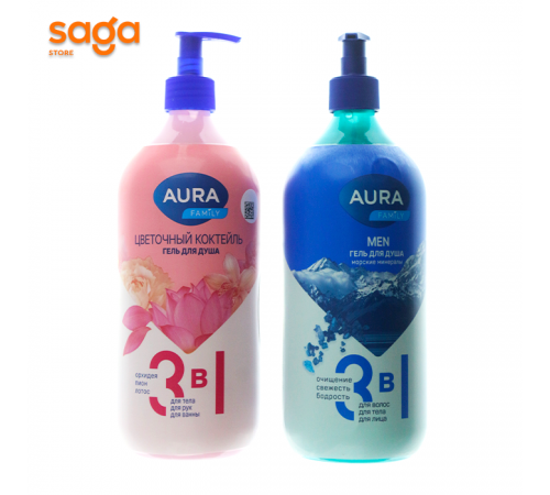 Гель для душа Aura 1000ml.