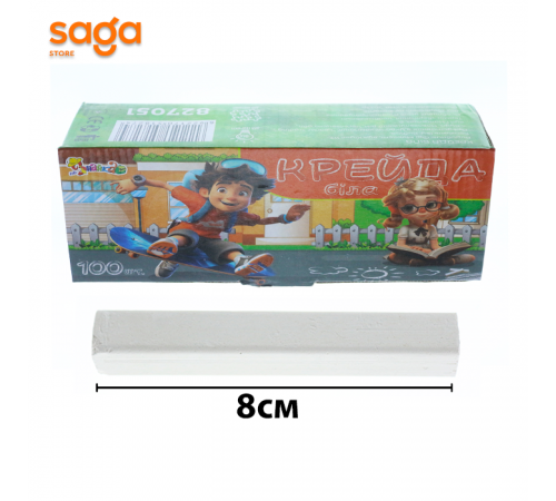 Мел школьный "Крейда", цвет-белый, в упаковке-100шт.