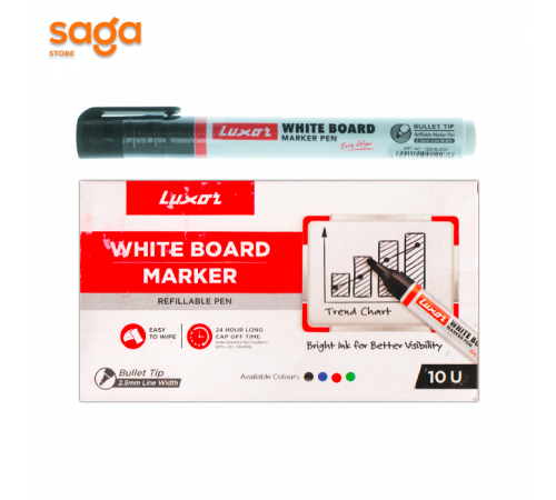 Маркер "Luxor"для доски многоразовый заправляемый, черный  1223.