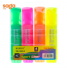 Маркер выделяющий, в упаковке-4цв, 102-4