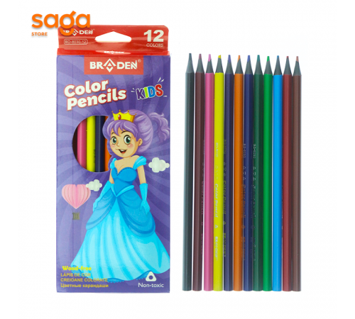Карандаши цветные "BRADEN", 12/240 8030-12цв