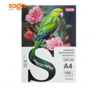 Глянцевая односторонняя фотобумага А4 135гр SAUR, 210*297мм, , в пачке-100л.