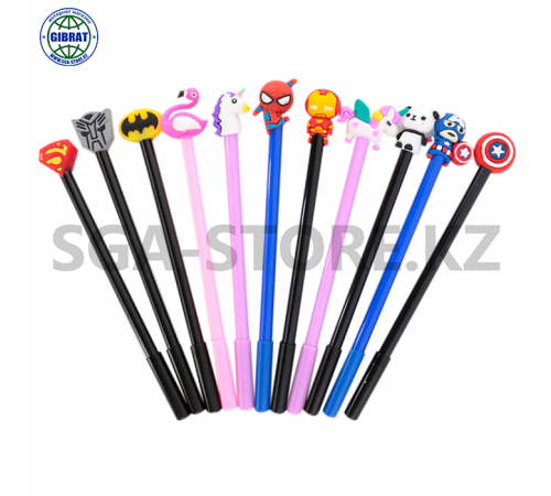 Ручка шариковая "Единорог-Паук-Панда-Фрукты", синий.