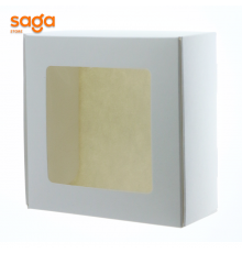 Бокс коробка 15*15*5см с окошком белый 1/10/800