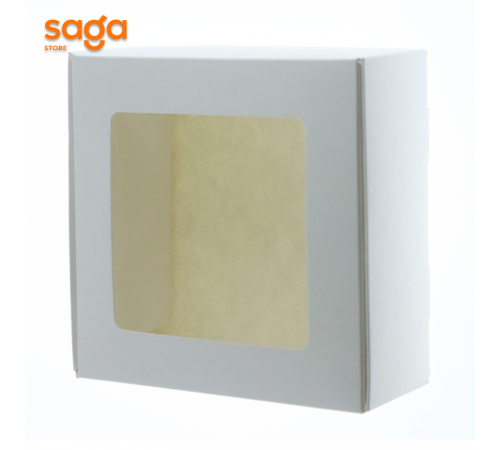 Бокс коробка 15*15*5см с окошком белый 1/10/800