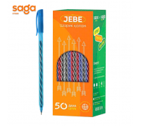 Ручка шариковая SAGA Jebe, синий, в упаковке-50шт, 58702.