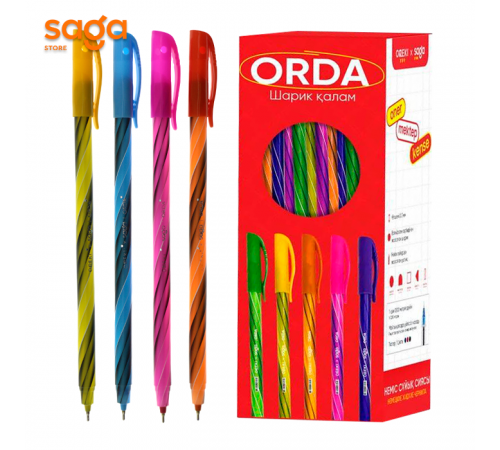 Ручка шариковая SAGA Orda, синий, в упаковке-50шт, 58701.