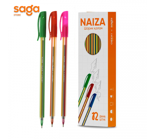 Ручка шариковая SAGA Haiza, синий, в упаковке-12шт, 58719.