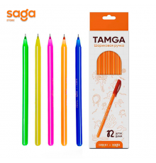 Ручка шариковая SAGA Tamga, синий, в упаковке-12шт, 58720.