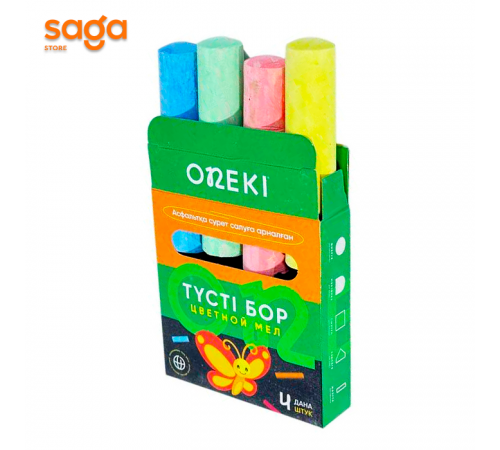 Мелки для асфальта цветной ONEKI 4х 09124.