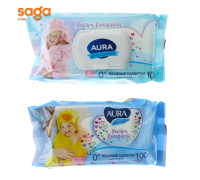 Салфетки влажные Aura 100шт.