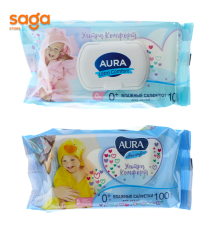 Салфетки влажные Aura 100шт.