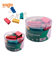 Зажимы 51мм ON-4218-C 1/48 для бумаг разноцветные в блоке-12шт.