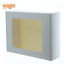 Бокс коробка 26*20*5см с окошком белый 1/10/350