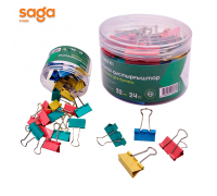 Зажимы 32мм ON-4216-C 1/48 для бумаг разноцветные блоке-24шт.