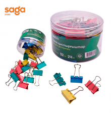 Зажимы 32мм ON-4216-C 1/48 для бумаг разноцветные блоке-24шт.