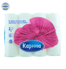 Туалетная бумага Карина, в упаковке-12 рулона.