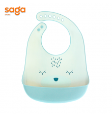 Нагрудник для кормления силиконовый слюнявчик с карманом 2884.