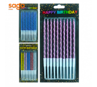 Свечи (радуга хром 10шт) для торта 1/360