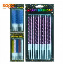 Свечи (радуга хром 10шт) для торта 1/360