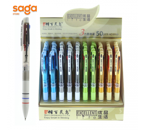 Ручка шариковая 3в1 6009 1/50/1500