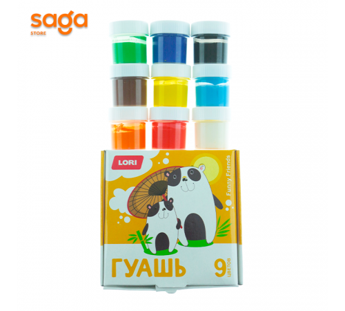 Краска гуашь "LORI" 9 цветов, 001.