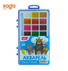 Краска акварельная LORI, 24цв. 004.