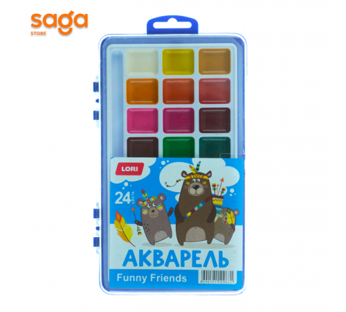 Краска акварельная LORI, 24цв. 004.