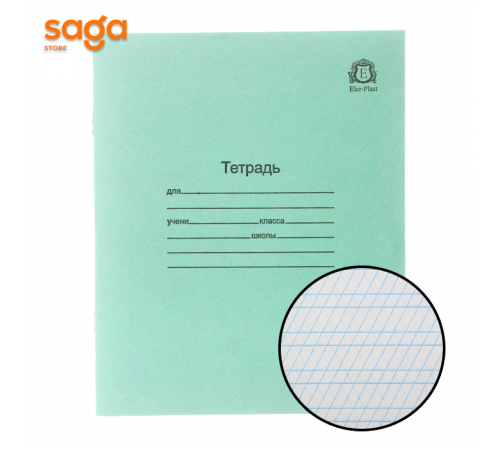 Тетрадь 12 листов школьная, белая в узкую косую 512 1/500 Eller-Plast