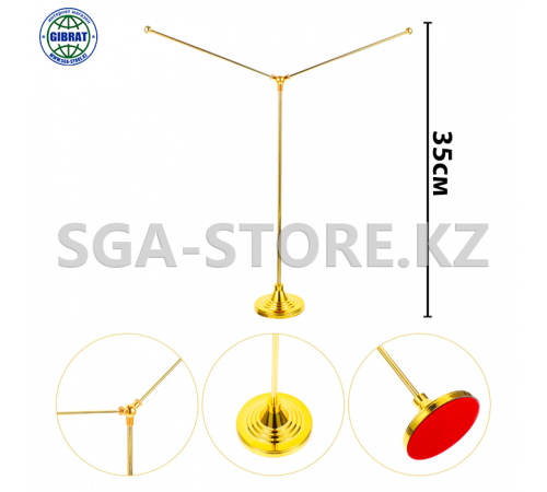 Настольный  флагшток с подставкой, металлический, 610 (золото)
