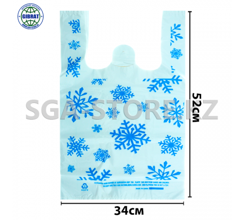Пакет/Майка "Снежинка", 340*520мм, в мешке-60 рулонов, в пачке-40шт.