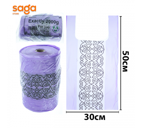 Пакет/Майка "BAYSAT", 6 нан/300*500мм, в мешке-15 рулонов, 2000гр.