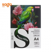 Глянцевая односторонняя фотобумага SAUR, А4/210*297мм, 160гр, в пачке-100л.