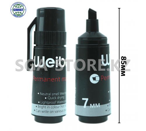 Маркер перманентный "Weibo", черный, 7мм, WB-425