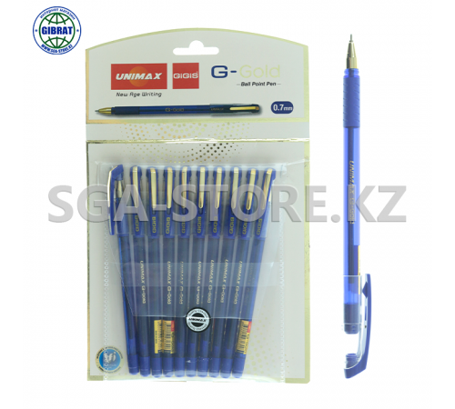 Ручка шариковая "UNIМAX G-Gold 0/7", синий, 0.7мм.