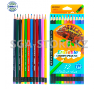 Цветные карандаши "Braden" со стёркой, 12 цветов,  8052