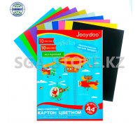 Картон цветной "Jooydoo", двухсторонний, 10цв, формат-А4, 2121.