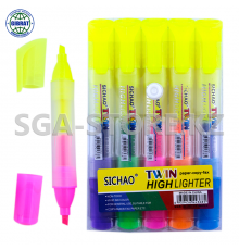 Маркер выделяющий двухсторонний , в упаковке-5цв, 801