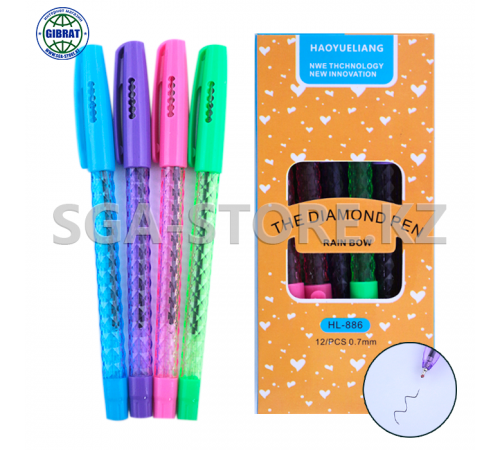 Ручка шариковая "Diamond", черный, в упаковке-50шт, 0,7мм,  2208