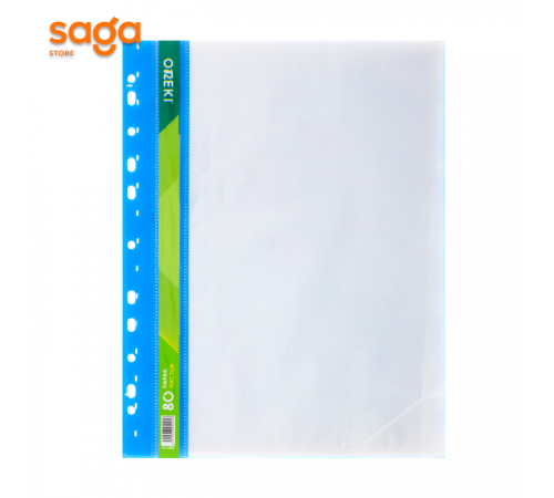 Файл L 80л (cиний) пластиковый, с вкладышами, 1/10/160