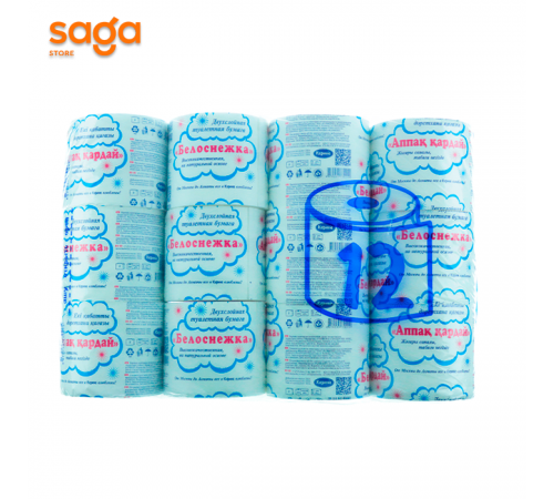 Туалетная бумага Белоснежка Карина, в упаковке-12шт.