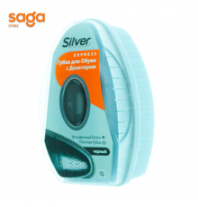 Крем Silver для обуви с губкой, с дозатором, черный.