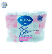 Ватные палочки AURA в пакете 200шт.