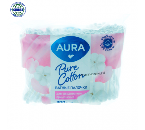 Ватные палочки AURA в пакете 200шт.