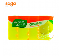 Губка для мытья посуды и уборки помещений Мелочи жизни-Лимон, в упаковке-4шт.