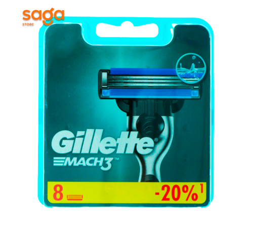 Сменные кассеты для GILLETTE MACH 3, в упаковке-8шт.