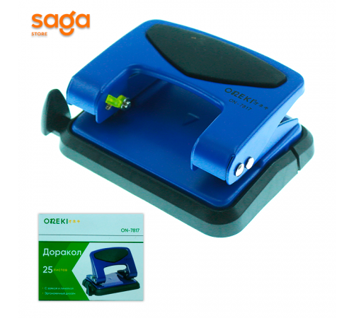 Дырокол, до 25 листов, диаметр-6мм, ON-7817.