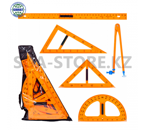 Линейки для доски, пластиковые, в наборе 5 предметов, KJ-1500