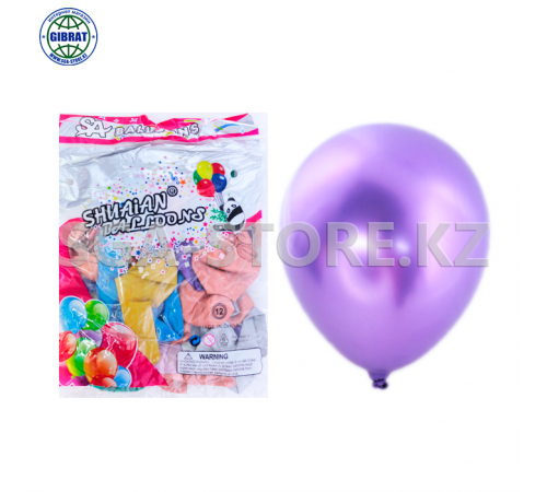 Надувные хромовые разноцветные шары, в пачке-50шт.
