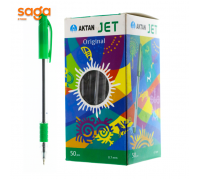 Ручка шариковая Актан JET" зеленый, 1.0мм, в упаковке-50шт.